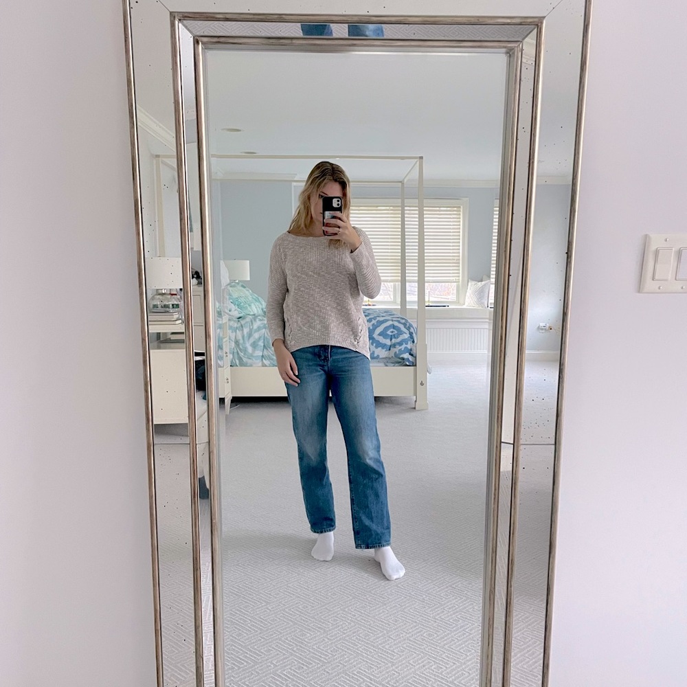 Express Grey & White Sweater